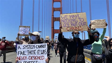 George Floyd Protest Thousands March Across Golden Gate Bridge In San