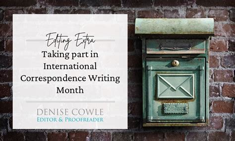 Taking Part In International Correspondence Writing Month Denise