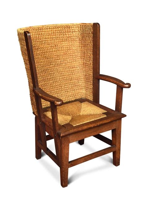An Oak Orkney Childs Chair With Traditional Basket Weave Back And