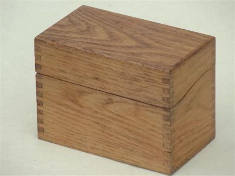 Old Wooden Recipe Box Vintage Dovetailed Wood Index Card