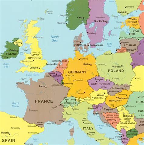 Digital Modern Map of Europe Printable Download. Large Europe | Etsy
