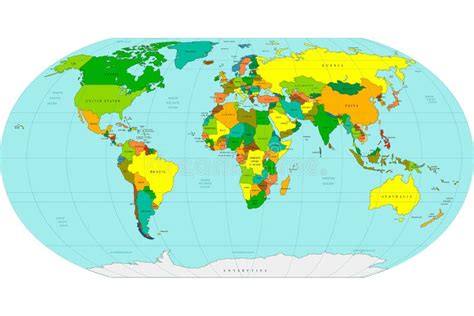 Highly Detailed World Map Vector Illustration Stock Illustration