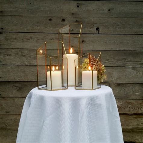 Gold Candle Holder Lighting Wedding Centerpiece Stained