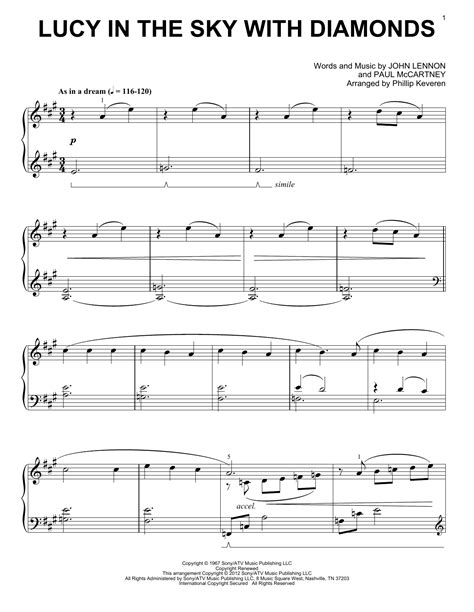 Lucy In The Sky With Diamonds [classical Version] Arr Phillip Keveren Sheet Music The