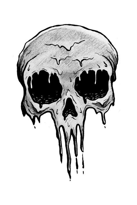 Dripping Skull A5 Print — Mildly Intoxicated In 2019 Skull