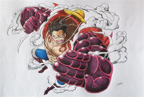 Hi Guys Here Is My Drawing Of Monkey D Luffy Gear 4 What Do You