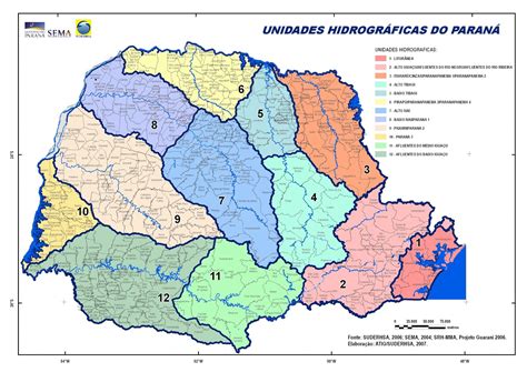 Geografia Em Foco Mapa Das Unidades Hidrográficas Do Paraná