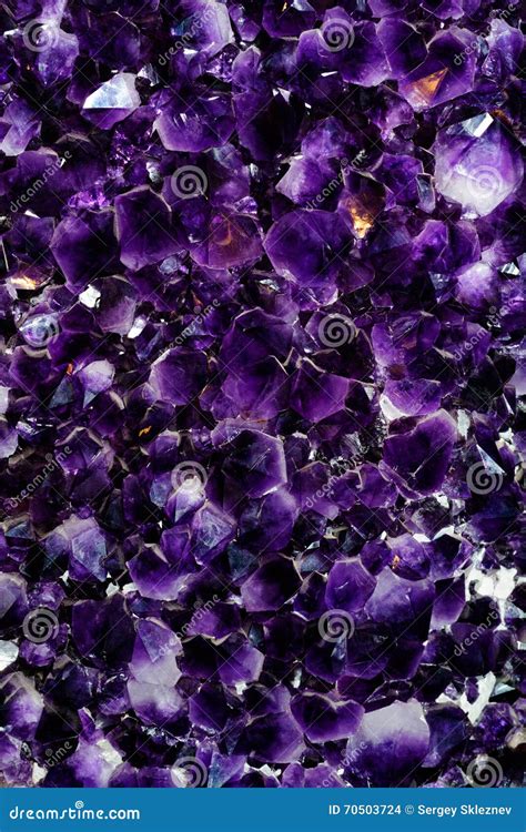 Purple Amethyst Crystals Stock Photo Image Of Light 70503724
