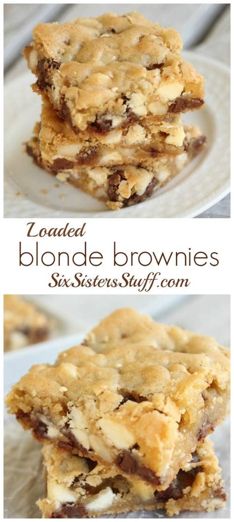 Loaded Blonde Brownies In 2021 Brownie Recipes Desserts Blonde Brownies