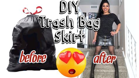 Diy Skirt Out Of Trash Bags Trash Bag Skirt Trash Bag Clothes Hack