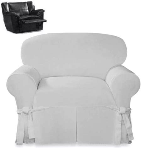 9) vevor white chair covers stretch slipcovers for wedding chairs (perfect for wedding and dining chairs). Reclining CHAIR Slipcover Farmhouse White Twill SureFit ...