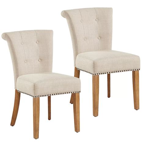Nspire Selma Solid Wood Oak Parson Armless Dining Chair With Beige