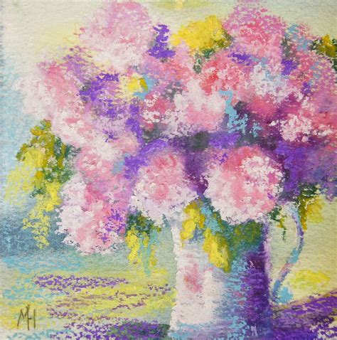 Marions Floral Art Blog Summer Posy Oil Pastel Painting