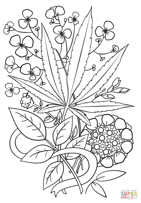 Download free tattoo drawing simple diamond outline. Trippy Weed coloring page | Free Printable Coloring Pages
