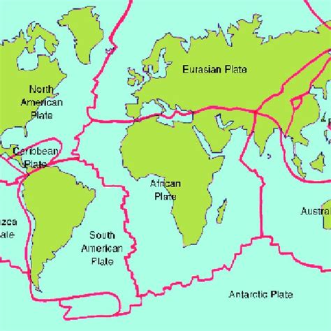 Map Of Tectonic Plates From Iers Technical Note 21 Download