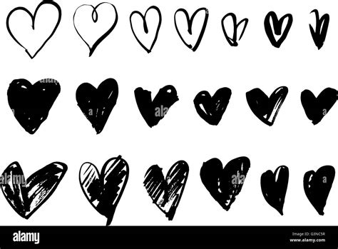 Hand Drawn Hearts Stock Vector Image And Art Alamy