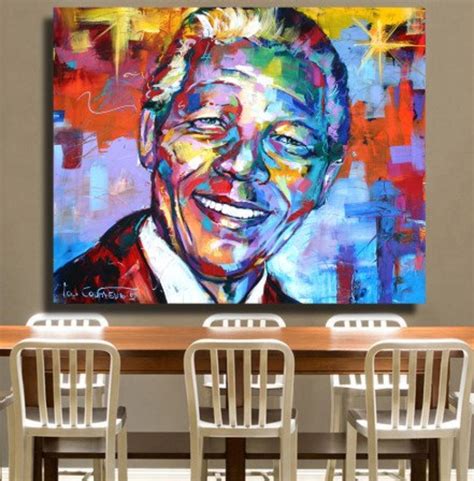 Nelson Mandela Pop Art Wall Pictures For Living Room Home Etsy
