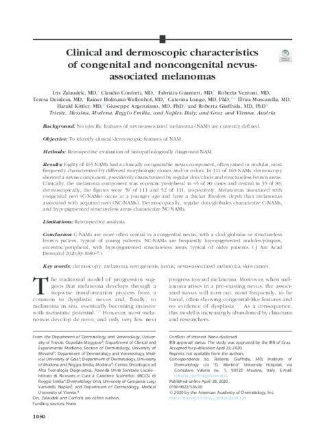 Pdf Clinical And Dermoscopic Characteristics Of Congenital And