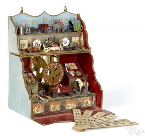 French Loterie Parisienne Parlor Toy With A Gaming Wheel And A Large Group Of Prizes Price