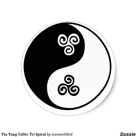 Sticker Rond Spirale Celtique De Yin Yang Tri Zazzlefr Celtique