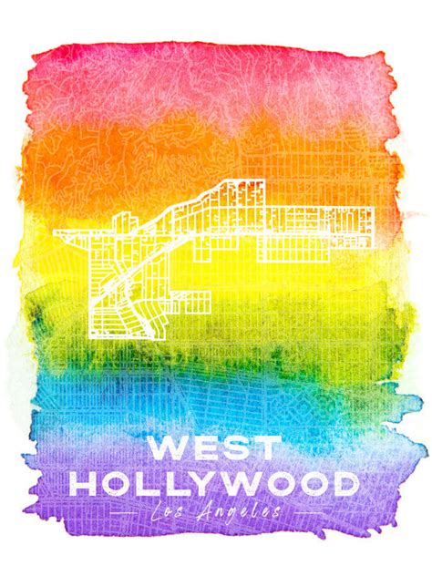West Hollywood Map Poster Lgbt Posters Winter Museo