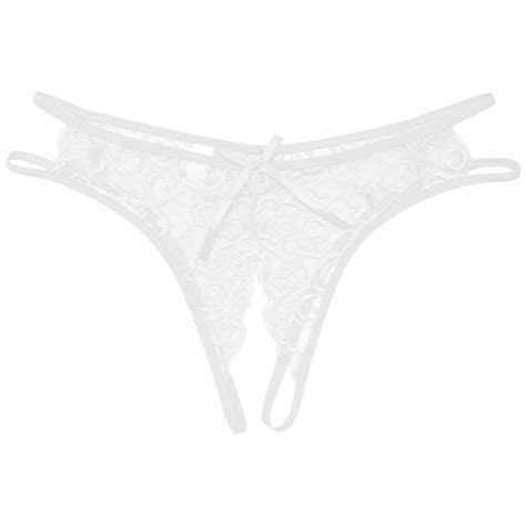 Womens Lace Underpants Open Crotch Panties Low Waist Briefs Underwear