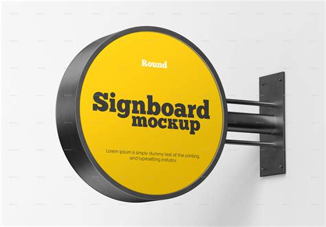 Round Signboard Mockup Set Graphics Graphicriver