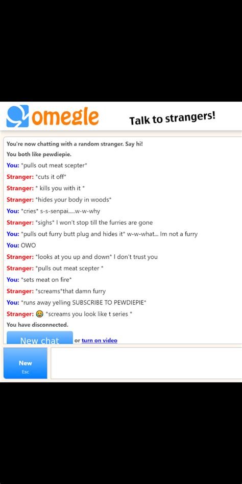 a recent omegle conversation r pewdiepiesubmissions