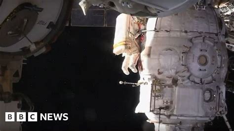 iss spacewalk cosmonauts investigate mystery hole