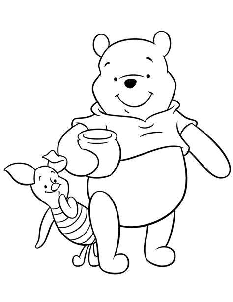 Friends Pooh Bear And Piglet Cartoon Coloring Page H M Coloring Pages