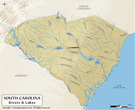 South Carolina River Map Hd