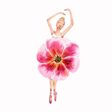 Watercolor Girl Ballerina Stock Photo By ©ksenia102390 125927184