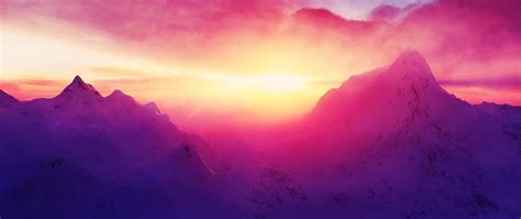 Blue and pink ombre gradient sky digital landscape painting of sunset sunrise anime scenery wallpaper landscape wallpaper scenery wallpaper. Ultra-wide photography pink landscape nature wallpaper ...