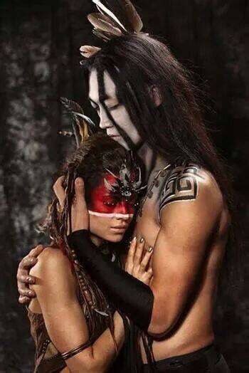 Native American Couple Embracing Native American Peoples Native