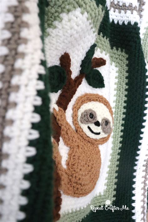 Crochet Sloth Blanket Repeat Crafter Me