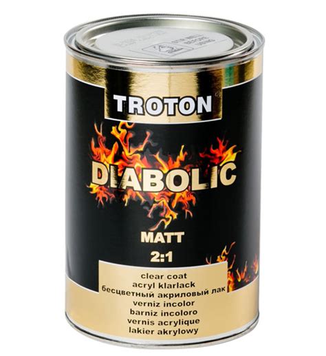 Troton Diabolic 2:1 Acrylic Clearcoat Matt 1 Litre - 2:1 Clears and Activators - CLEARS AND 