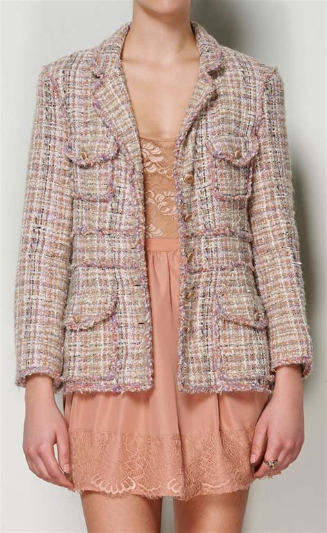 Chanel Pink Jacket Fashion Tweed Jacket Outfit Clothes