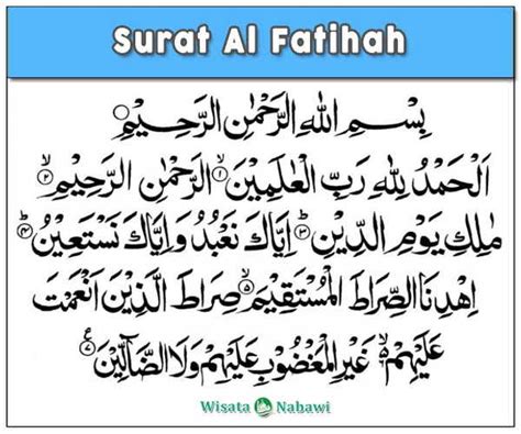 Bacaan Surat Al Fatihah