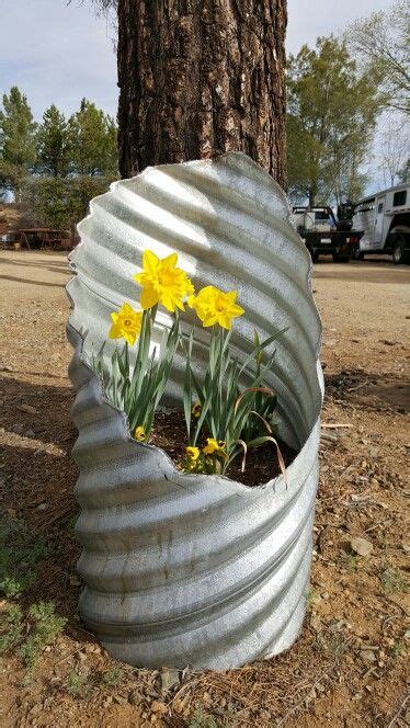 Culvert Pipe Planter A Discarded End From My Husbands Project The