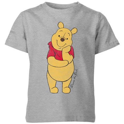 Disney Winnie The Pooh Classic Kids T Shirt Grey Clothing Zavvi