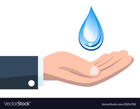Save Water Concept With Hand Holding Water Drop Vector Image