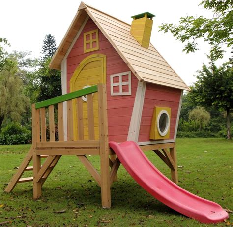 The Amazing And Funky Backyard Crooked Tower Playhouse With Ladder