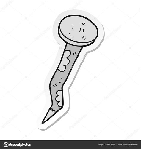 Sticker Cartoon Old Bent Nail Stock Vector Image By ©lineartestpilot