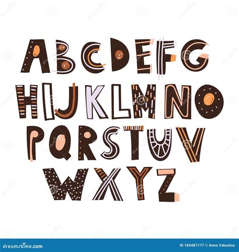 Playful Alphabet With Funky Bright Letters From A To Z Vector Elements