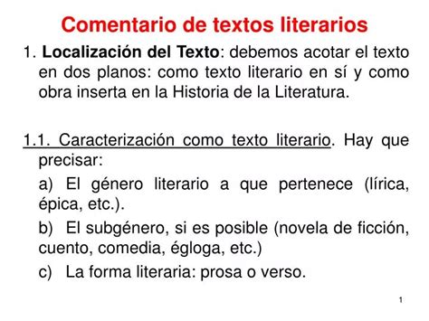 Ppt Comentario De Textos Literarios Powerpoint Presentation Free