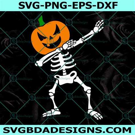 Dabbing Pumpkin Skeleton Svg Halloween Dabbing Skeleton Svg