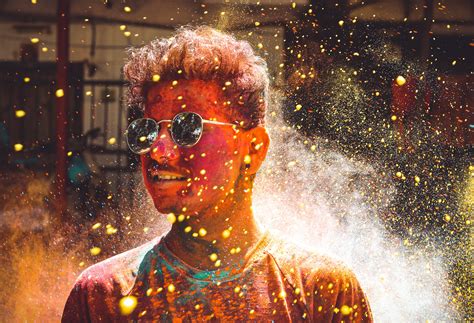 Man Covered In Colored Powder · Free Stock Photo