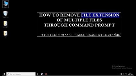 How To Remove File Extension From Multiple Files Through Command Prompt