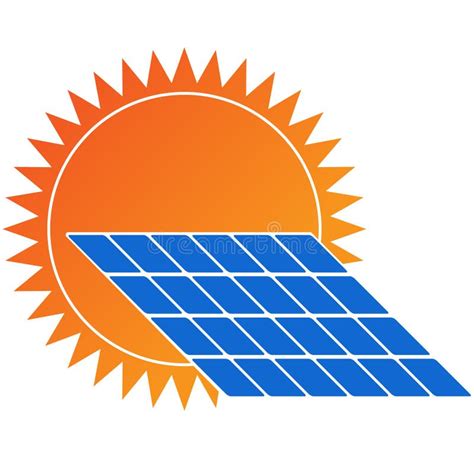Solar Panel Sun Logotype Vector Illustration Stock Vector