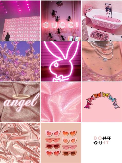 Boujee Aesthetic Wall Collage Kit Pink Etsy Pink Tumblr Aesthetic